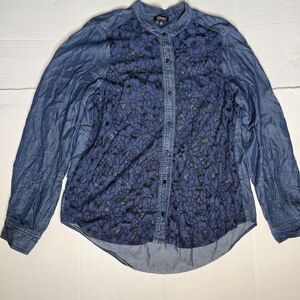 Jones New York Lace Front Button Down Shirt